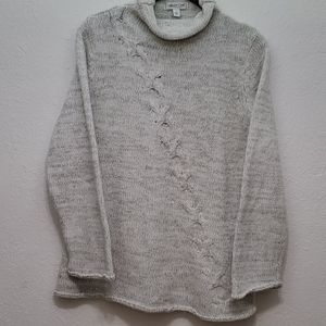 Coldwater Creek Diagonal Cable Angora Blend Sweatr